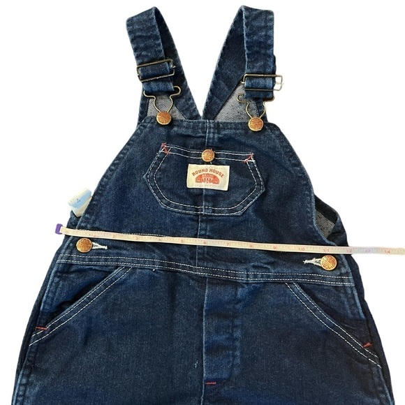 ROUNDHOUSE UNISEX DARK WASH DENIM OVERALLS SIZE 4T - Picture 7 of 9
